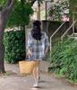 New 2025 Women's Loose-Fit Korean Blue Plaid Shirt Top