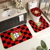 Bayer 04 Leverkusen Pattern 3Pcs Bathroom Rug Set, Non Slip Absorbent Bath Mat, Contour Mat & Toilet Lid Cover, Bathroom Decor
