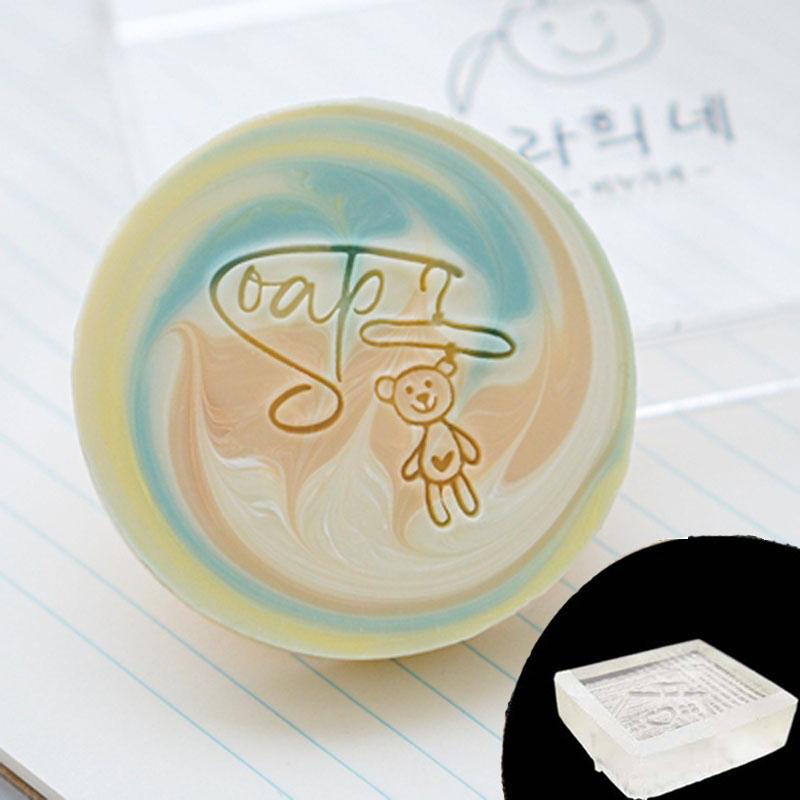 Blumenserie Acryl Seifenstempel, Handgemachtes Seifensiegel, Buchstaben und Muster Geschenk, Transparente Kapitel, 40x40mm