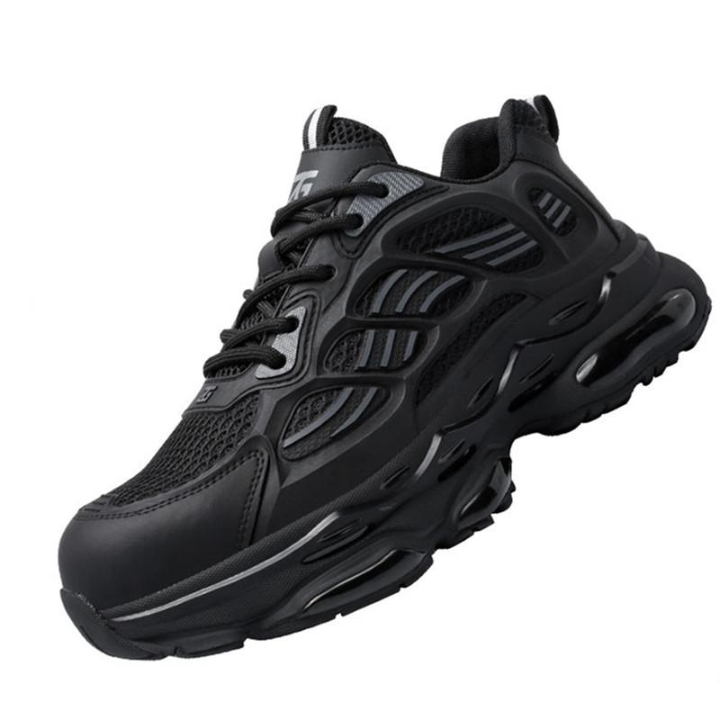 New Fashion Texture Men Work Safety Shoes Sneakers Steel Toe Cap Indestructible Labor Protection Anti-smash Male Footwear
