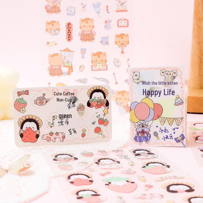 Adorable Cartoon Pet Stickers: Daily Journal & Phone Case Decor, DIY Waterproof Design
