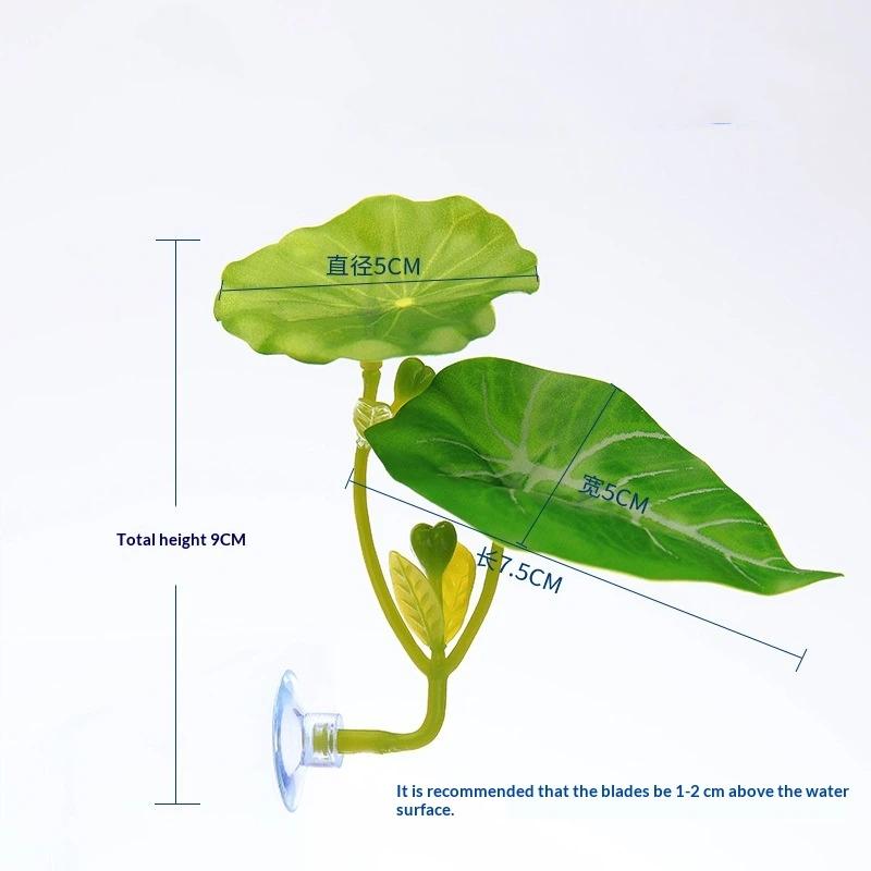 1 Pc Green Leaf Hammock For Betta Fish Stress-Reducing Aquarium-Safe Decor With Suction Cup For Fish Tank Fake Plants Decoration