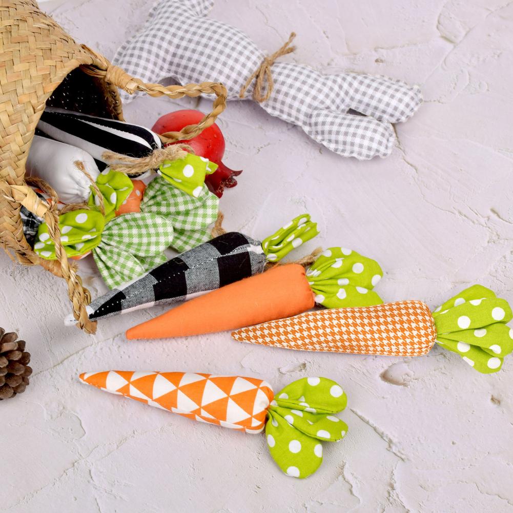 Cloth Carrot Decorations Warm Easter Decor Easter Carrot Ornaments Set for Spring Party Decor Stuffed Fabric for Children