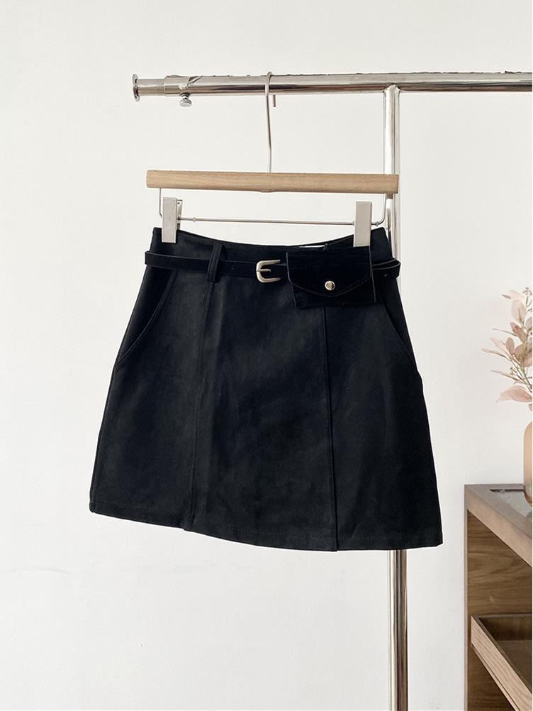 Women s Plus-Size Brown PU Leather A-Line High-Waisted Short Skirt S