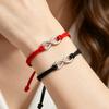2 Pcs Infinity Woven Rope Couple Bracelets, Handmade Adjustable Eight-character Bangle, Matching Jewelry Gifts for Women Men