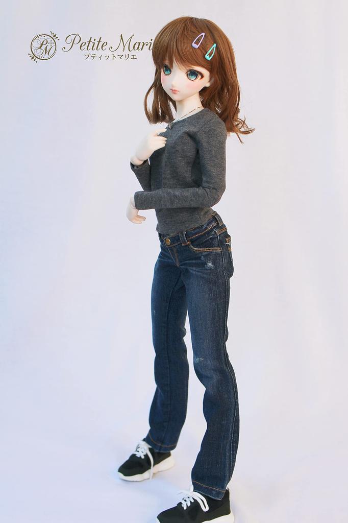 [Petite Marie] 13 DDS Compatible Okayama Processed Distressed Straight Jeans Indigo Blue KOJIMA Processed Distressed Low-Rise Jeans Stretch Denim