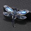 Modré křišťálové vintage brože vážka pro ženy Vysoce kvalitní módní Hmyz Brož Špendlíky Kabát Doplňky Zvířecí šperky Dárky