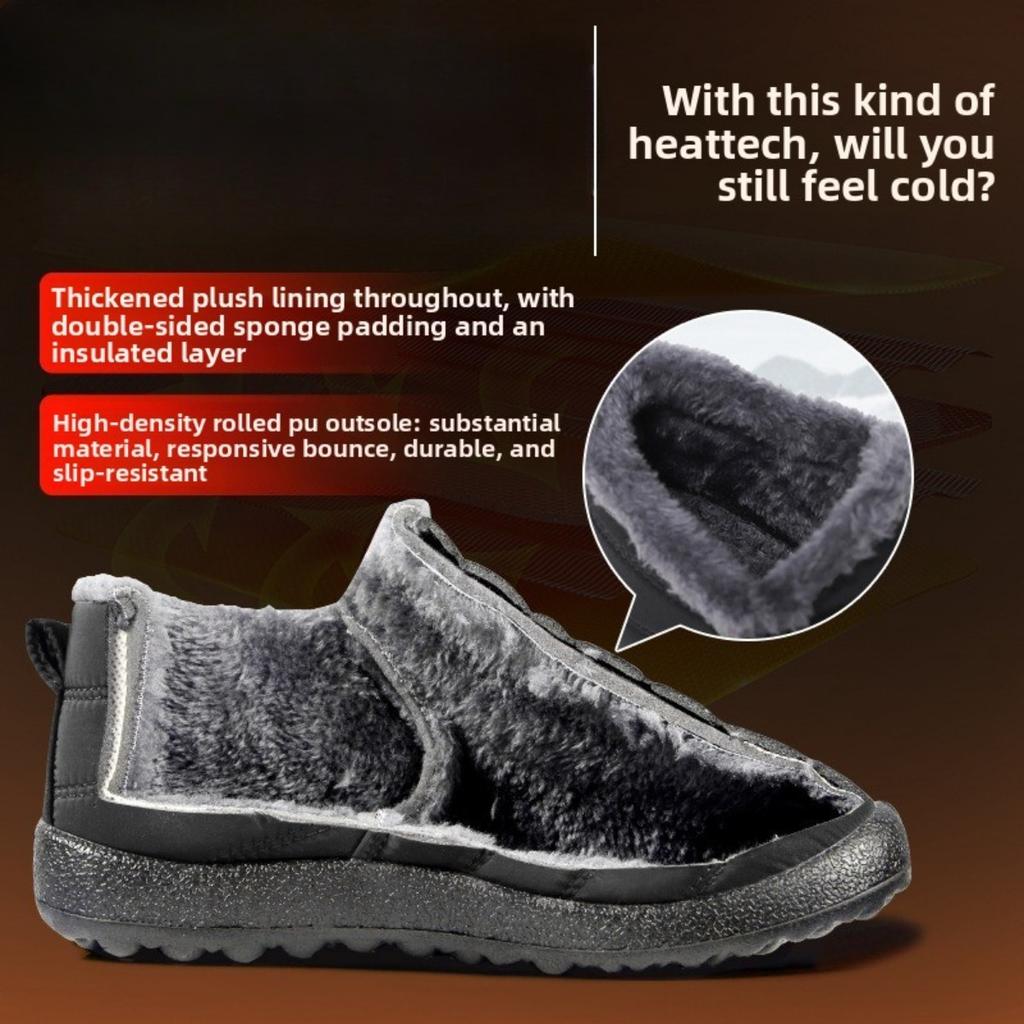 Cotton Shoes for Couples, Oversized Women's Shoes, Resistant Snow Boots with Thick Fleece, Short Boots for Warmth, Soft Sole, Low Cut Cotton Boots