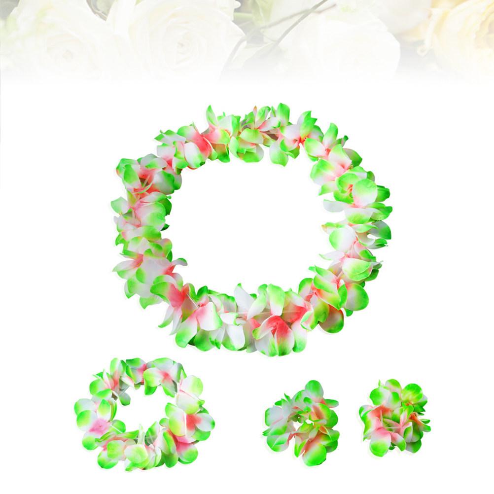 4Pcs Floral Garland Crown Handmade Flower Wreath Headband for Adults Festival Wedding Party Beach Event Summer Costume
