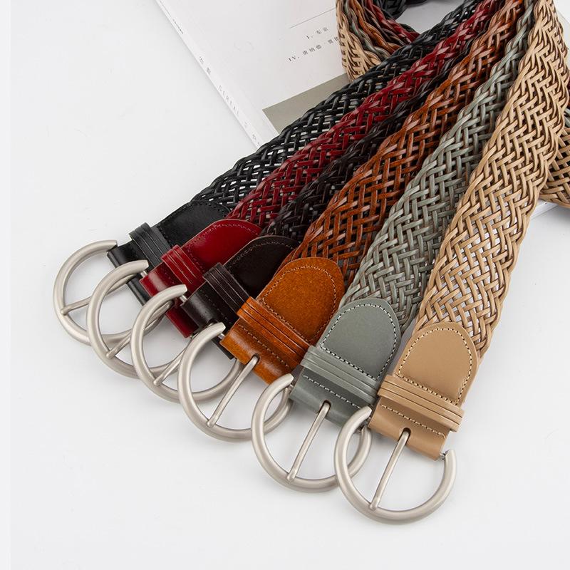 Women'S Ethnic Style Woven Wide Belt Dress Accessories Retro Belt Women
