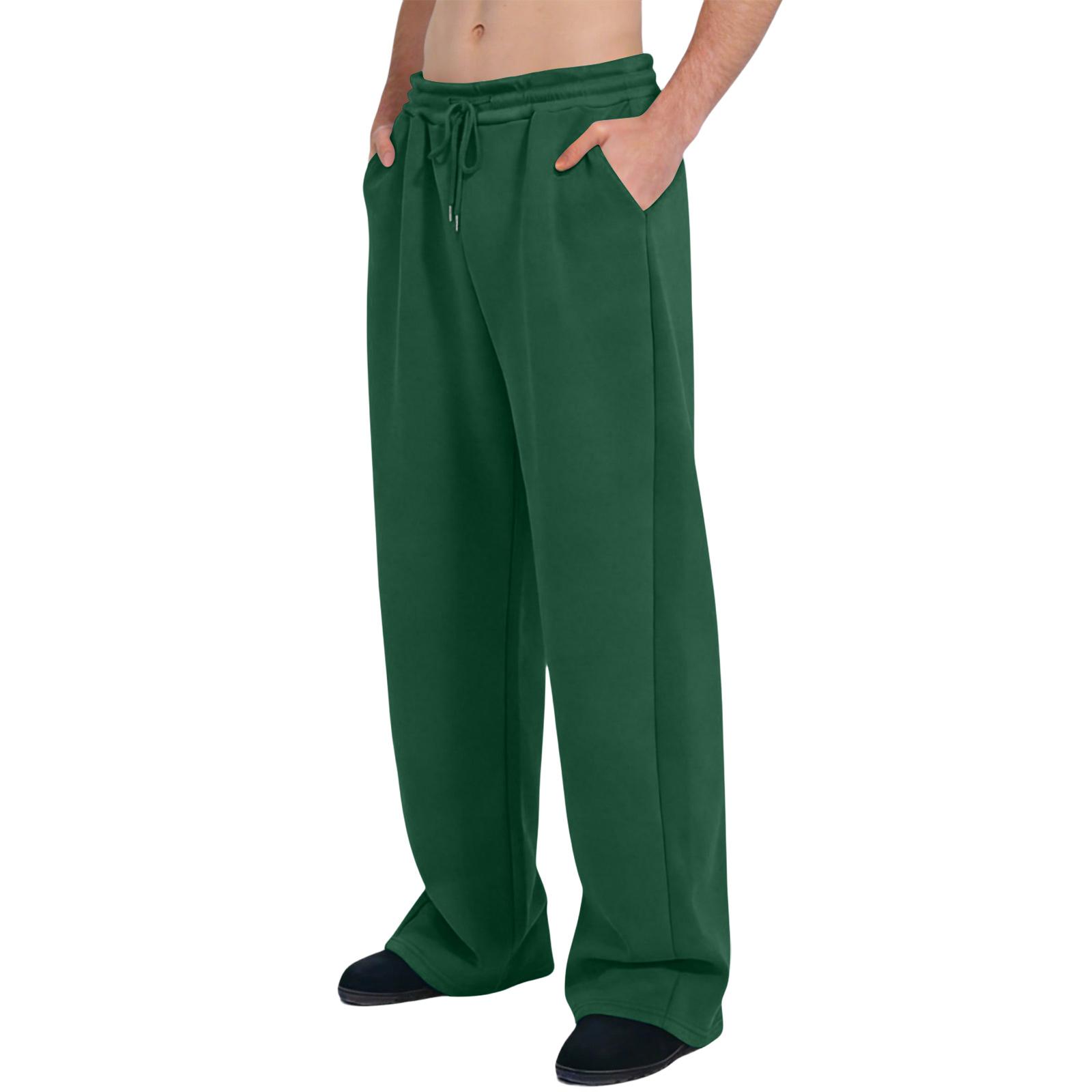 Men s Loose Casual Sweatpants Elastic Waist Drawstring Sports Pants L