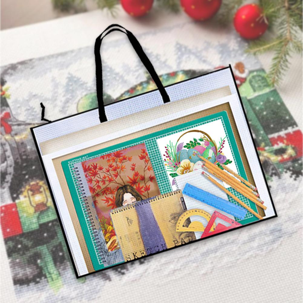 Art Portfolio Bag 90x58.5cm Poster Storage Bag with Zipper and Handle Artwork Collection Bag for Artworks Drawing Pads Supplies