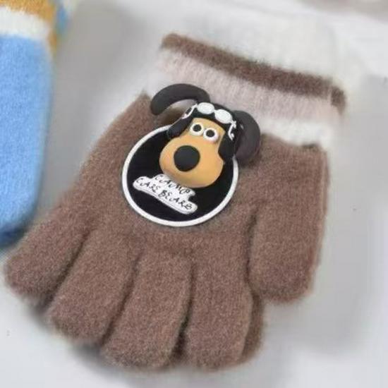 Children's Flip-Top Fleece Gloves: Warm, Thick, Half-Finger Design for Autumn/Winter