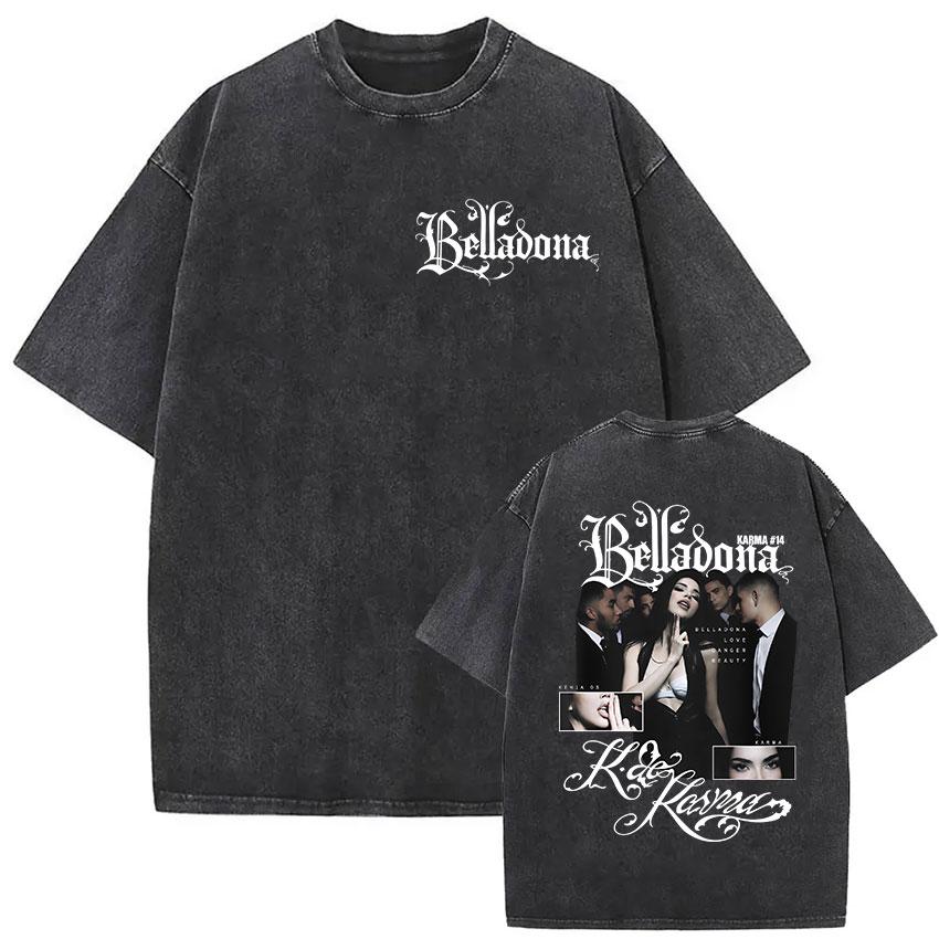 

Retro Washed Kenia Os Belladona New Album Graphic T Shirts Men Women Hip Hop Gothic Fashion Short Sleeve Tshirt Streetwear S
