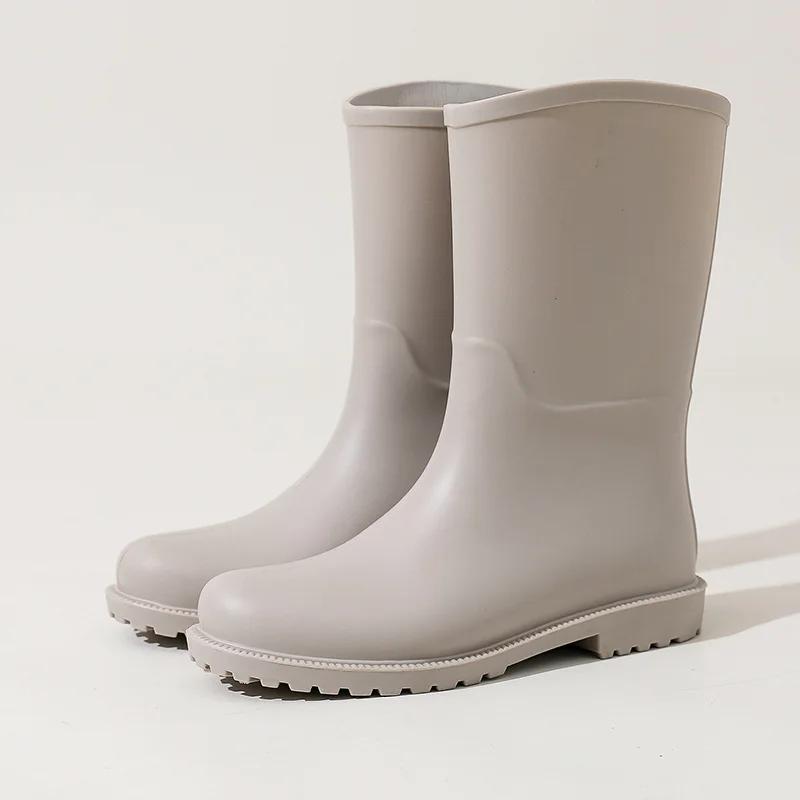 Rain Shoes Women Fashion Outdoor Waterproof Rain Boots Midsole Water Shoes  Anti Slip Garden Shoes Rubber Shoe Boots Rubber