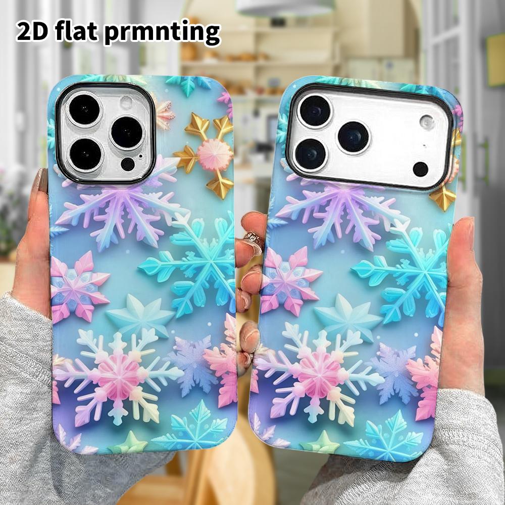 Phone Case: 2D Flat Design Suitable for iPhone 18, 17, 16, 15, 14, 13 Pro Film Protective Case, Couple Style, Fresh Candy Colors, Christmas and Hallow