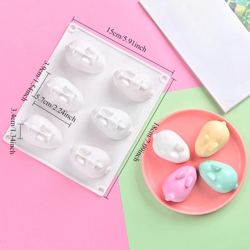 3D Cartoon Easter Bunny Silicone Mold DIY Fondant Mold for Cake Decorating Cupcake Topper Chocolate Decorating Accessories