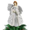 Christmas Tree Topper with Light Lighting 2D Acrylic Angel Figurine Xmas Treetop Decor Festival Party Christmas Tree Ornament