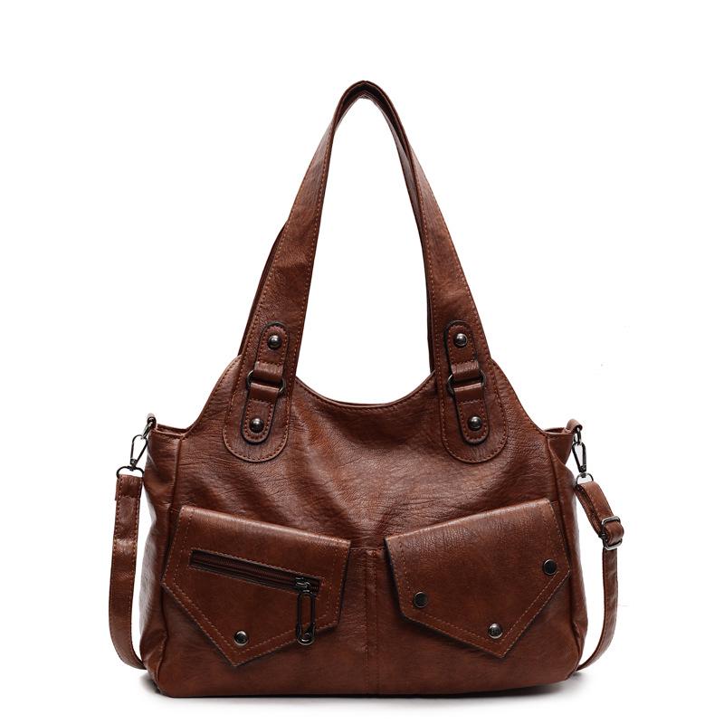 Stylish Women's Large Capacity Tote: Versatile Crossbody Motorcycle Handbag