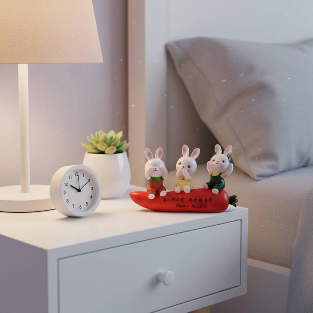 Resin Rabbit Statue European Design Rabbit Bunny Figurine Bunny Figurine Cute Home Decoration Elegant for Desktop