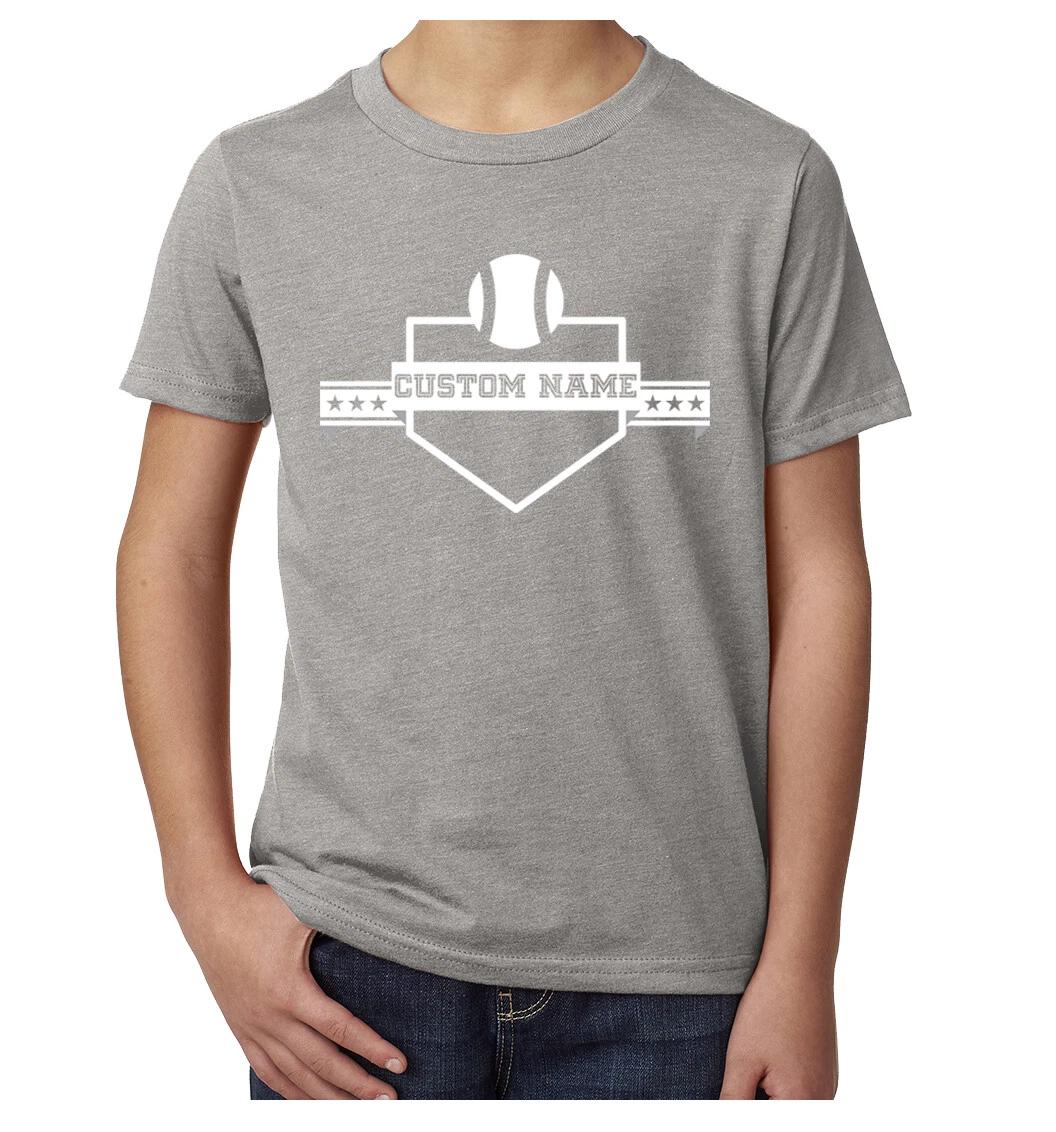 Custom Home Plate Baseball T-Shirt, Youth T-Shirts, Custom Graphic Tees L