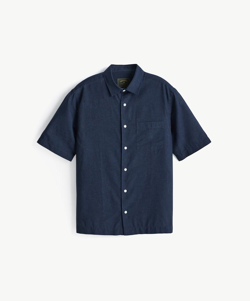 STCO Gentlemens Philosophy [Mother-Of-Pearl Buttons] Soft Linen Short Sleeve Shirt_Navy (Regular Fit)_Jdsxz56Csn