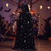 Soft Fabric Velvet Hooded Cloak Tie Up Closure Gothic Party Apparel Costume Robe  Halloween Night