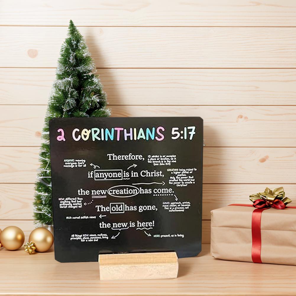 52 Pieces/Set Scripture Memory Cards with Wooden Stand Daily Bible Memory Verse Cards Christian Graduation Cards Faith Gift