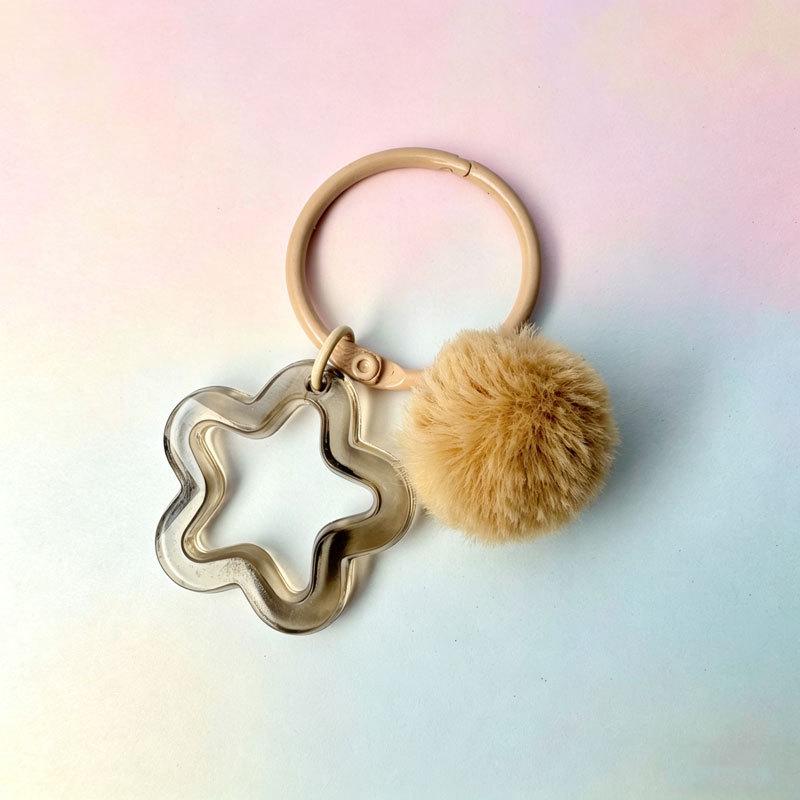 Transparent Acrylic Pentagram Bell Keychain Pendant - Stylish Women's Bag Ornament & DIY Accessory