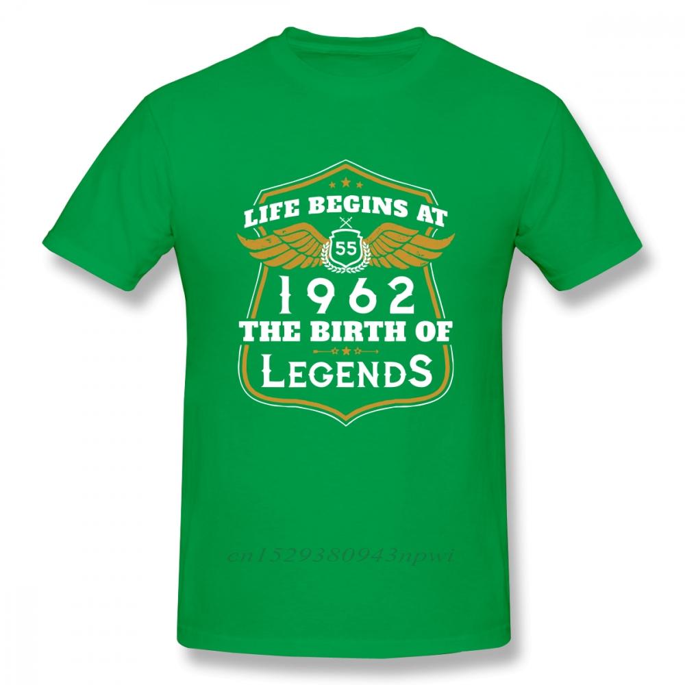 birthday gift t shirt Life Begins At 55 1962 The Birth Of Legends T Shirt Men Leisure TShirt Guys Punk Designer Streetwear