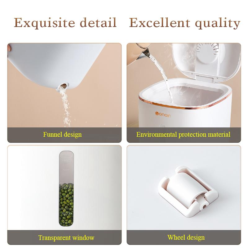 Pssopp Distributeur de Riz et Céréales, Boîte de Conservation Hermétique, 10 kg Capacité, pour Cuisine et Garde-manger