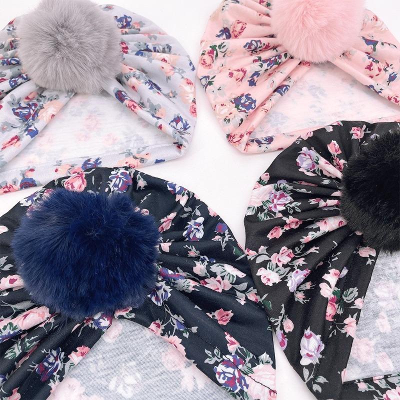 New children's printed hat, baby warm and breathable headscarf hat, thin baby fetal hat