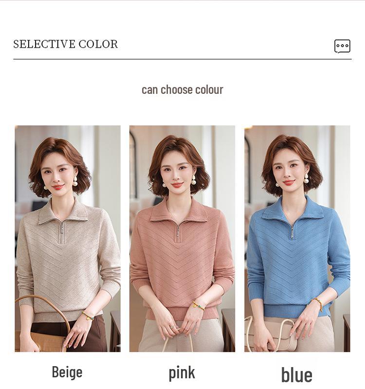 Elegant Knit Lapel Top for Women 2025 - Stylish and Loose Fit, Perfect for Autumn and Winter