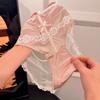 Bow Underwear for Women Transparent Mesh Lace Briefs Lingerie Lace Flower Panties  Lady