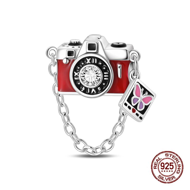 New Copper Time Machine Time Travel Camera Charms Bead Fit 3Mm Original Bracelets Diy Jewelry Birthday Gift