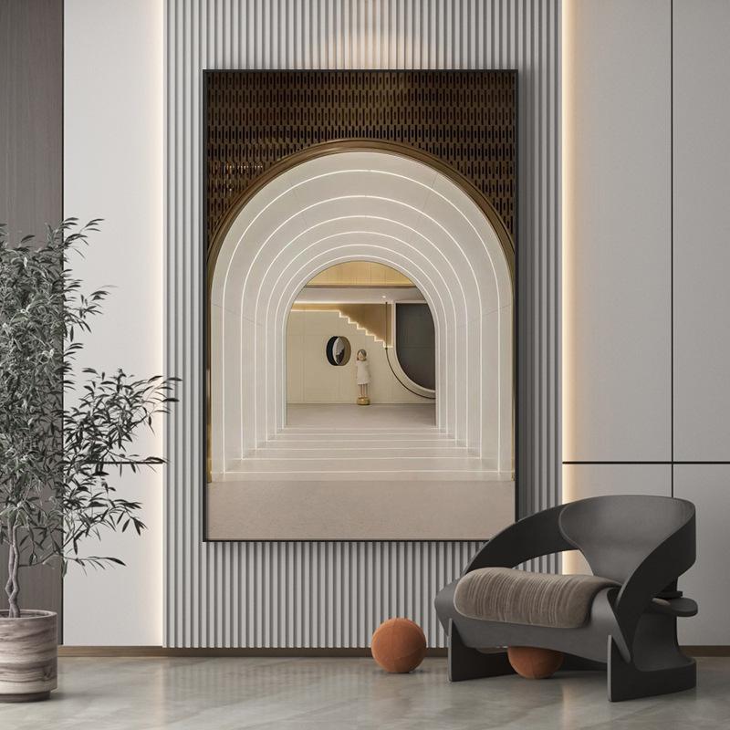 Landscape Building Canvas Painting Wall Art Geometric Architecture Space Aisle Posters and Prints for Living Room Corridor Decor