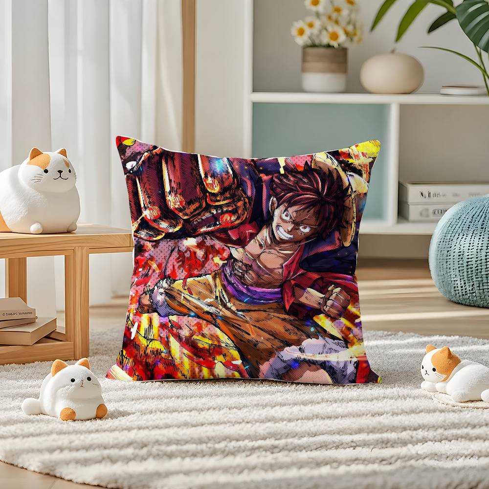 One Piece Kaido Beast Pirates Anime Plush Pillow Cover Soft Short Plush Cushion Cover For Sofa Bedroom Home Decor Gift