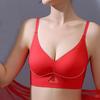 Seamless Bra Women's Sports Underwear Women's Non-steel Band Adhesive Bra Hollow Out Solid Color Large Sexy Bra