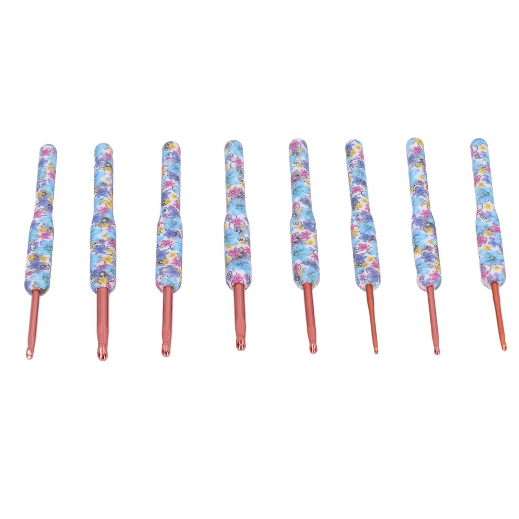 8pcs Crochet Hooks Ergonomic Design Comfortable Handle Easy Identification Compact Portable Knitting Supplies