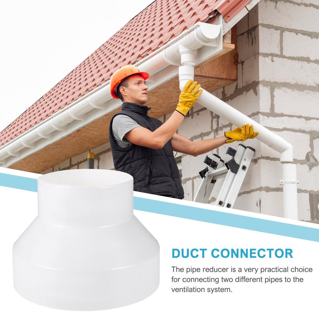 Duct Reducer ABS Plastic Ventilation Pipe Adapter 150Mm To 100Mm Straight Duct Connector Exhaust Adapter for Dryer Extractor Fan