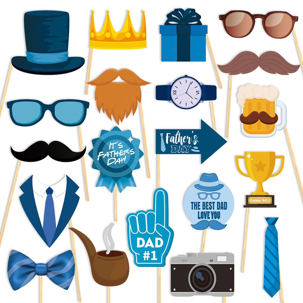 Day Fathers Party Decorations With Paper Photo Props For Event And Celebration