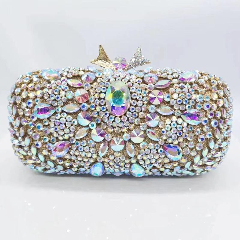 Sparking Rhinestone Crystal Evening Bag Luxury Women Wedding Bridal Clutches Lady Party Dinner Purses Prom Diamond Handbags