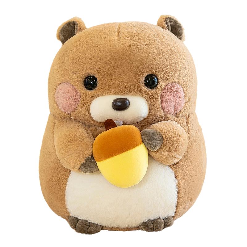 

Groundhog Plush Toy Stuffed Animal Pp Cotton Filled Watermelon Strawberries Nuts 20cm/7.87in жёлтый