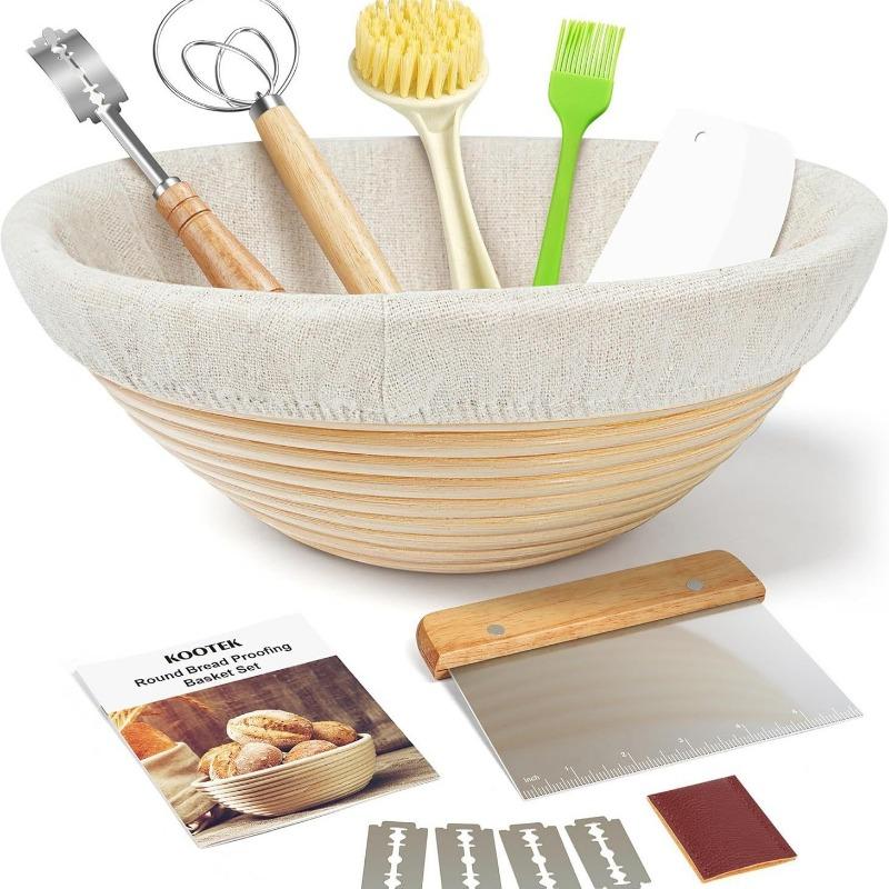 

Принадлежности для выпечки хлеба Ротанговая корзина для расстойки Баннетон Набор инструментов для ферментации Натуральный ротанг Ферментация Синий