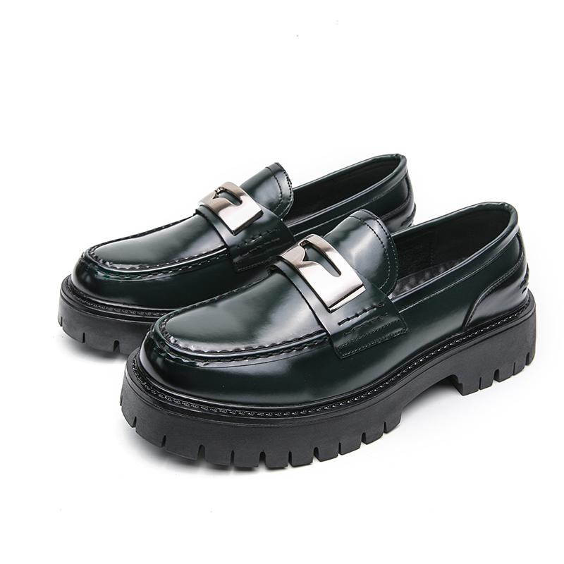 

Мужские туфли-лоферы Creepers Dress Elevator Shoes, увеличивающие рост, классические зеленые туфли из лакированной кожи на толстой подошве на платформе, большие размеры EU: 46 зелёный