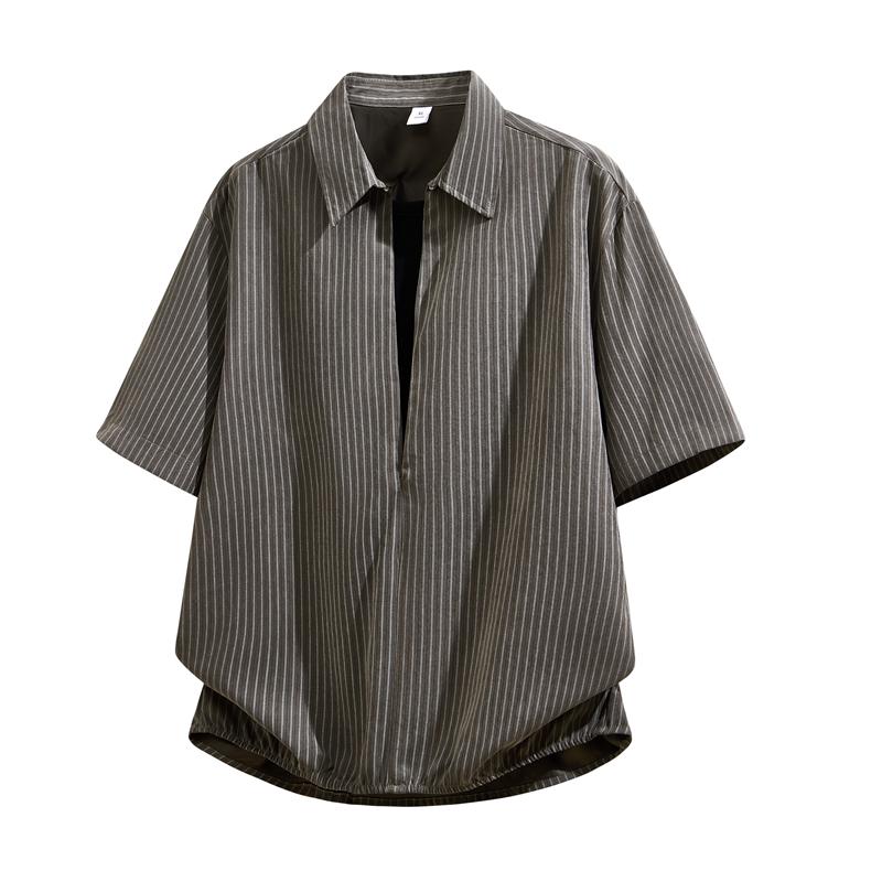 Shirt Casual Loose Contrast Color Splicing Jacket Short Sleeve Shirt