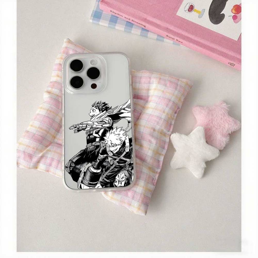 Coque de téléphone Anime M-My Hero Academia-S Pour IPhone 17 16 15 12 11 Pro Max 14 Plus 13 Mini Coque Transparente Souple Funda