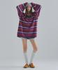 Peulaentigseobiseu Striped Half Zip Knit - Burgundy