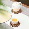 Handwoven Coir Tea Coaster Heat-Resistant Natural Bristle Mat for Teapot Cups Rustic Palm Fiber Pad for Tea Ceremony Absorbent Eco-Friendly