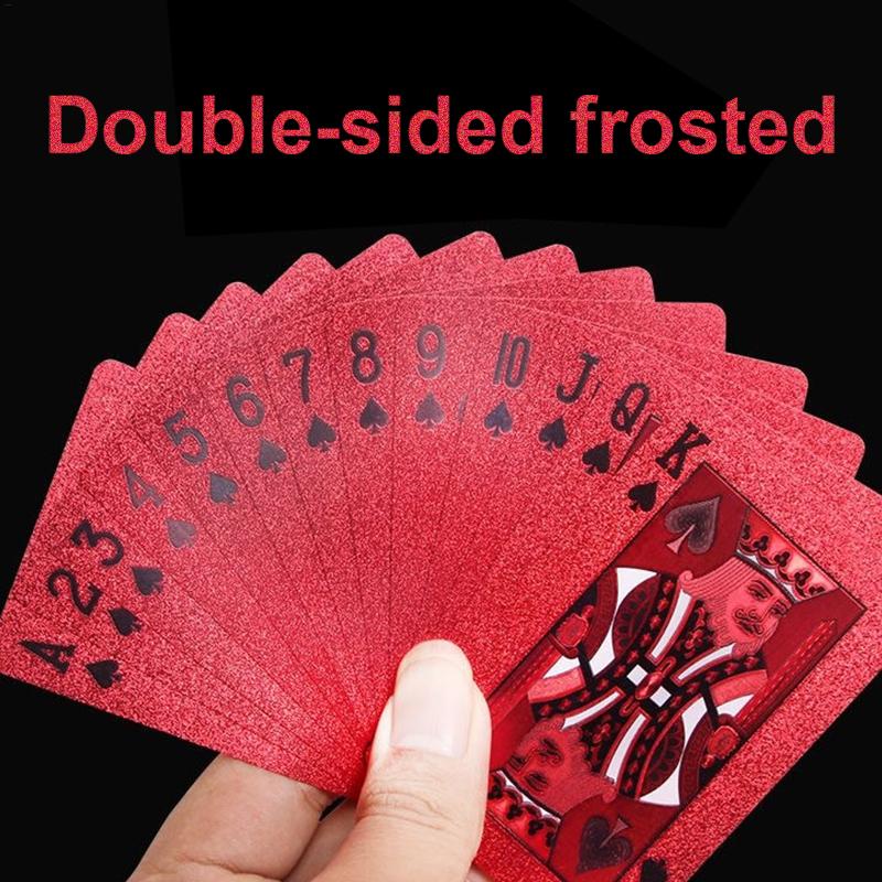1pc Waterproof Durable Red Playing Cards Family Outdoor Game Entertainment Set Stress Relief Toy Time Entertainment
